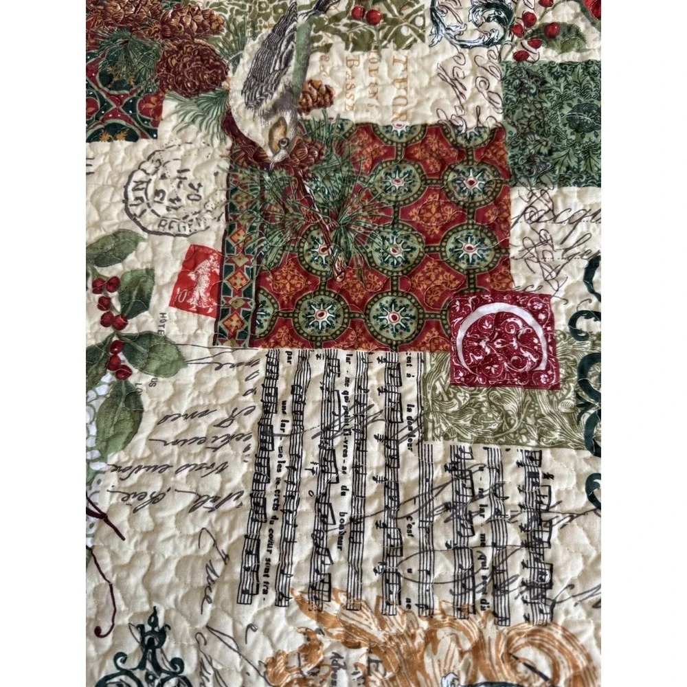 Christmas Holiday Quilted Bedspread 88 X 90